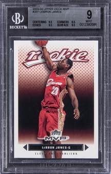 2003-04 Upper Deck MVP #201 LeBron James Rookie Card - BGS MINT 9